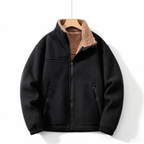 Veste doublée en polaire pour hommes, coloris Noir