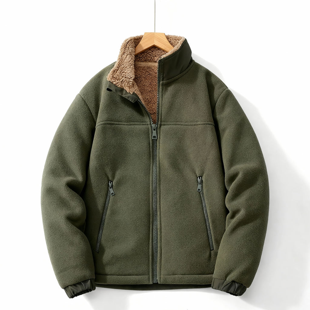 Veste doublée en polaire pour hommes, coloris Vert