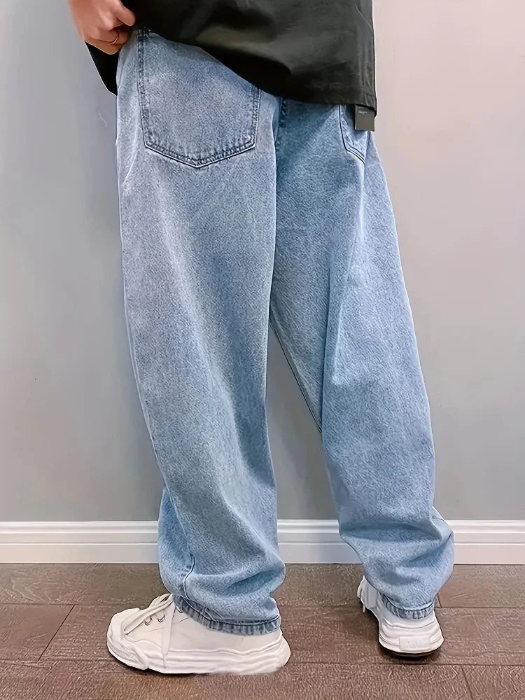 Jean Baggy en Denim pour Homme, coloris Bleu clair, vue 5