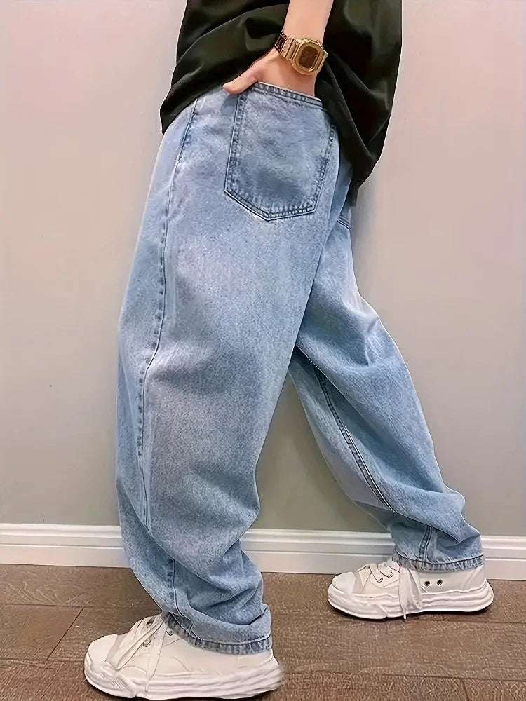 Jean Baggy en Denim pour Homme, coloris Bleu clair, vue 4