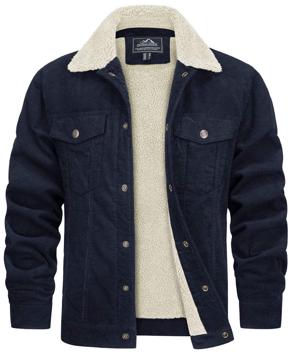 Veste pour Homme Velours Côtelé aux Intempéries, coloris Bleu foncé