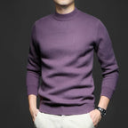 Pull en Laine Uni pour Homme avec Col Mi-Haut, vue 3