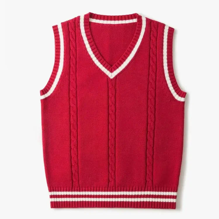 Gilet Sans Manches Col V Sculpté Homme, coloris Rouge