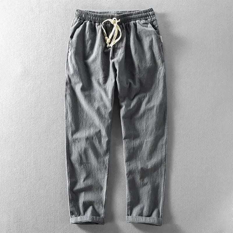Pantalon en Lin Homme, coloris Gris