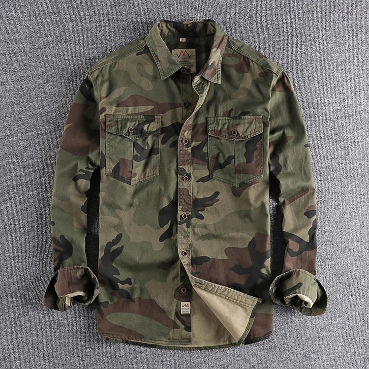 Chemise boutonnée homme, coloris Vert armee