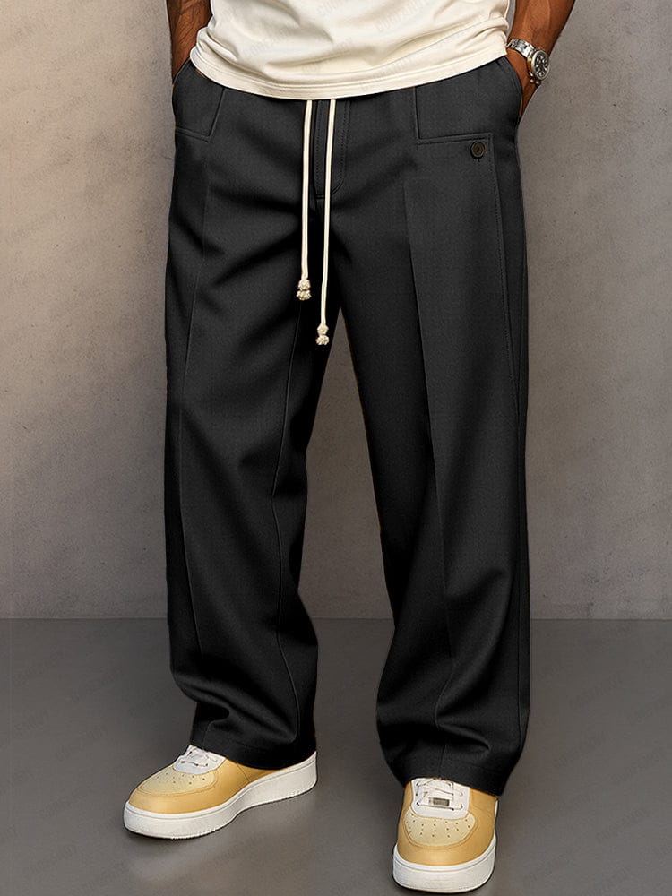 Pantalon Coton Homme Coupe Décontractée, coloris Noir