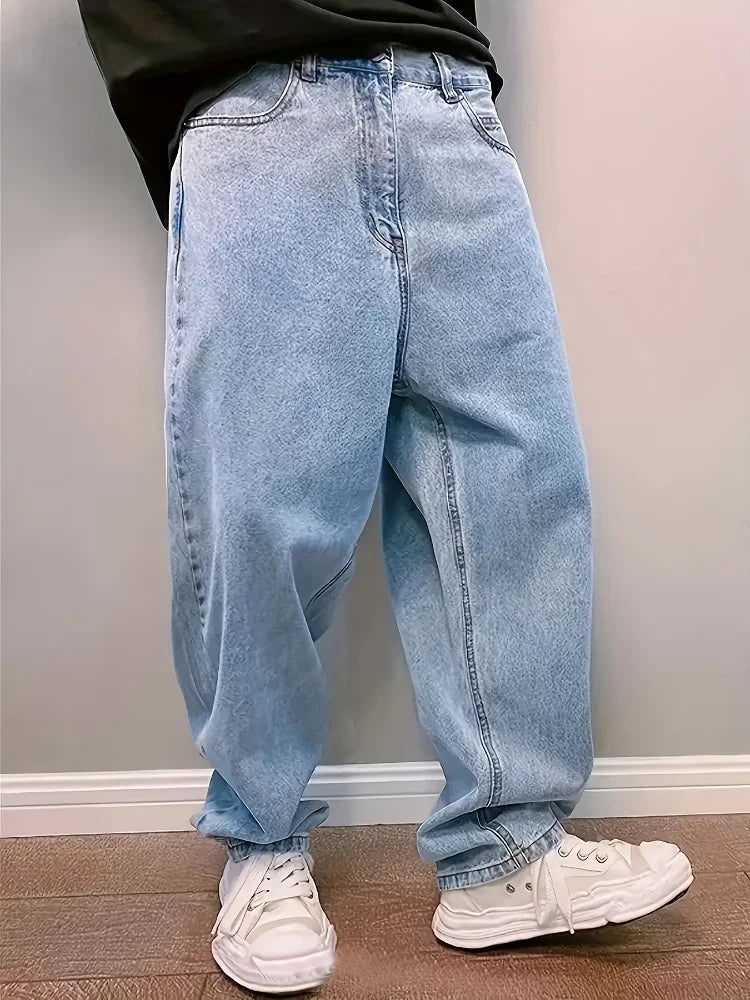 Jean Baggy en Denim pour Homme, coloris Bleu clair, vue principale
