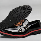 Mocassins vernis à motif abeille, coloris Noir, vue 3