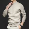 Pull en Laine pour Homme à Col Mi-Haut, coloris Beige