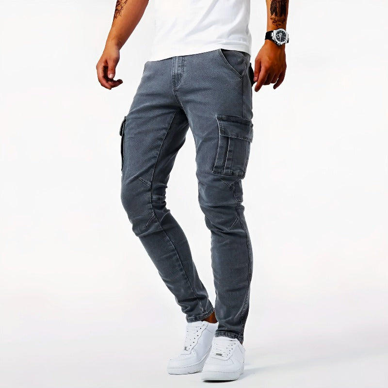 Pantalon Cargo Ajusté pour Homme, coloris Gris