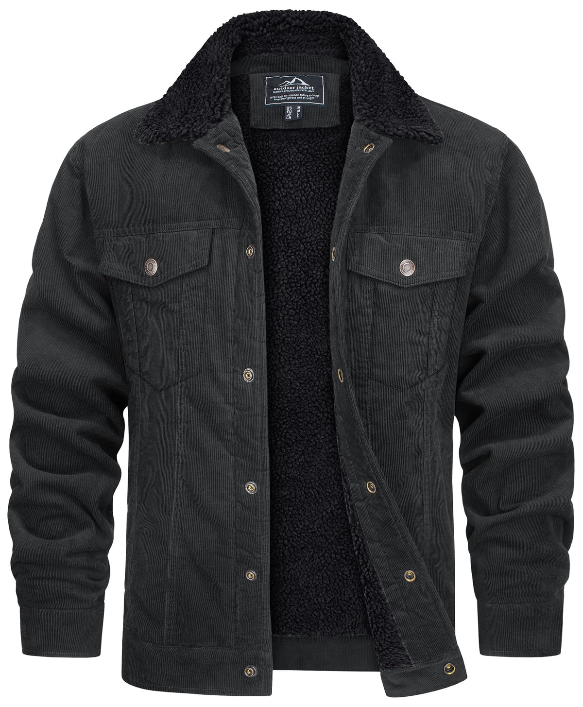 Veste pour Homme Velours Côtelé aux Intempéries, coloris Gris foncé