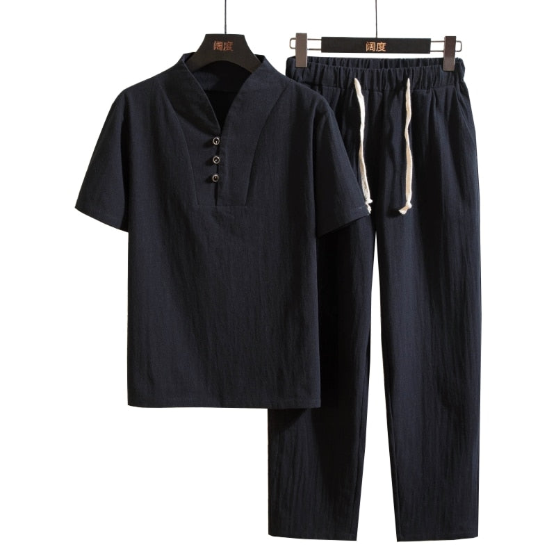 Ensemble Décontracté Homme en Lin, vue 2