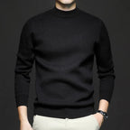 Pull en Laine pour Homme à Col Mi-Haut, coloris Noir