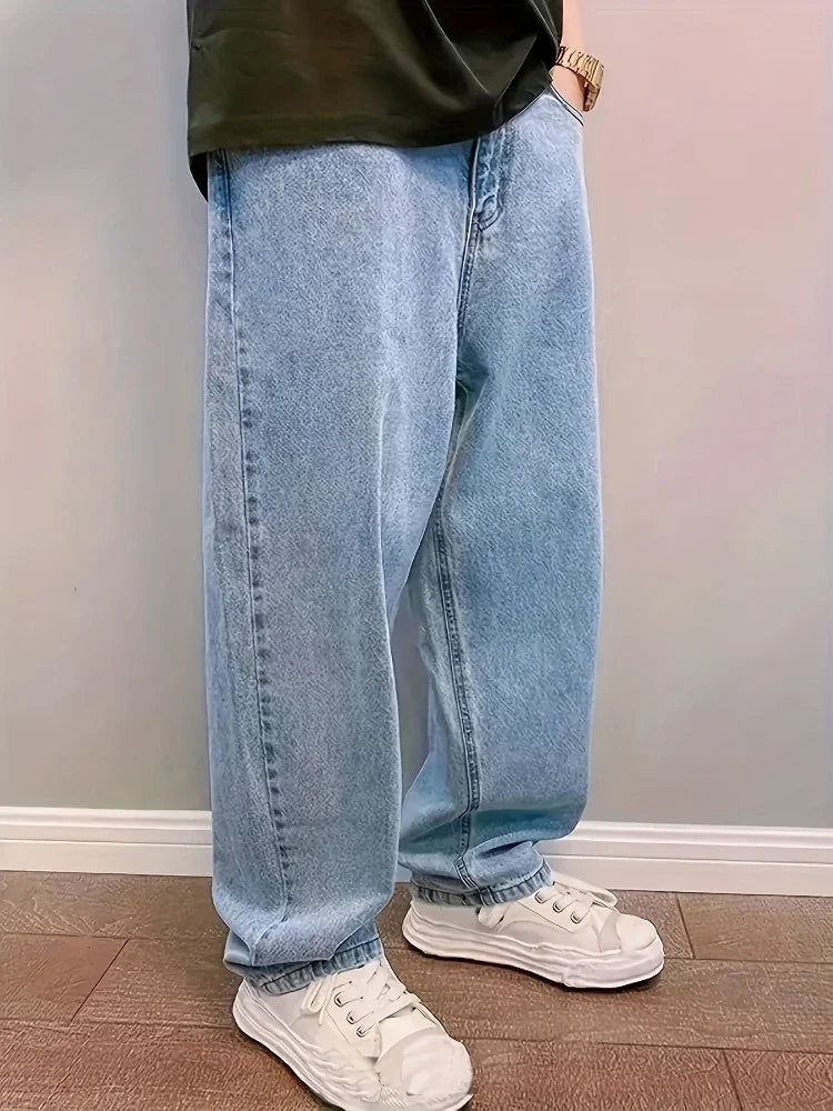 Jean Baggy en Denim pour Homme, coloris Bleu clair, vue 3