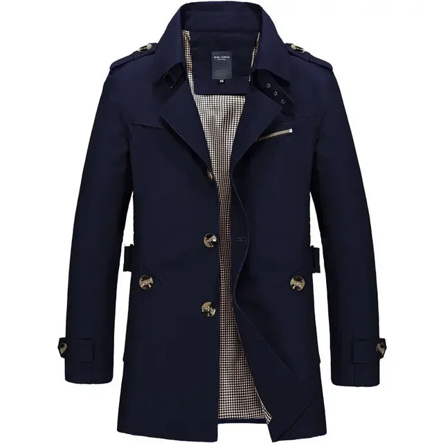 Manteau Trench Classique Homme, coloris Bleu marine