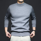 Pull en Laine pour Homme à Col Mi-Haut, coloris Gris