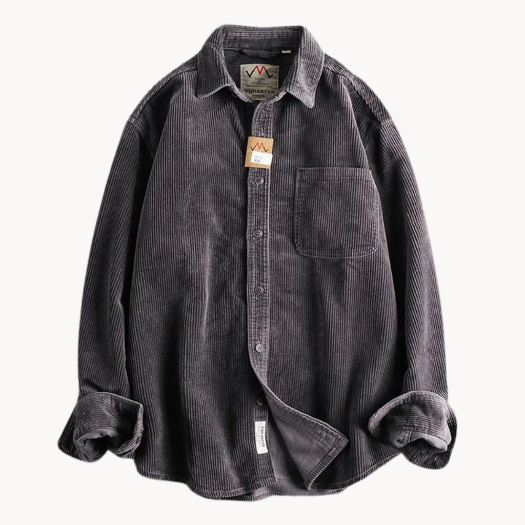 Chemise Boutonnée à Texture Côtelée pour Homme, coloris Prune
