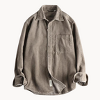 Chemise Boutonnée à Texture Côtelée pour Homme, coloris Taupe