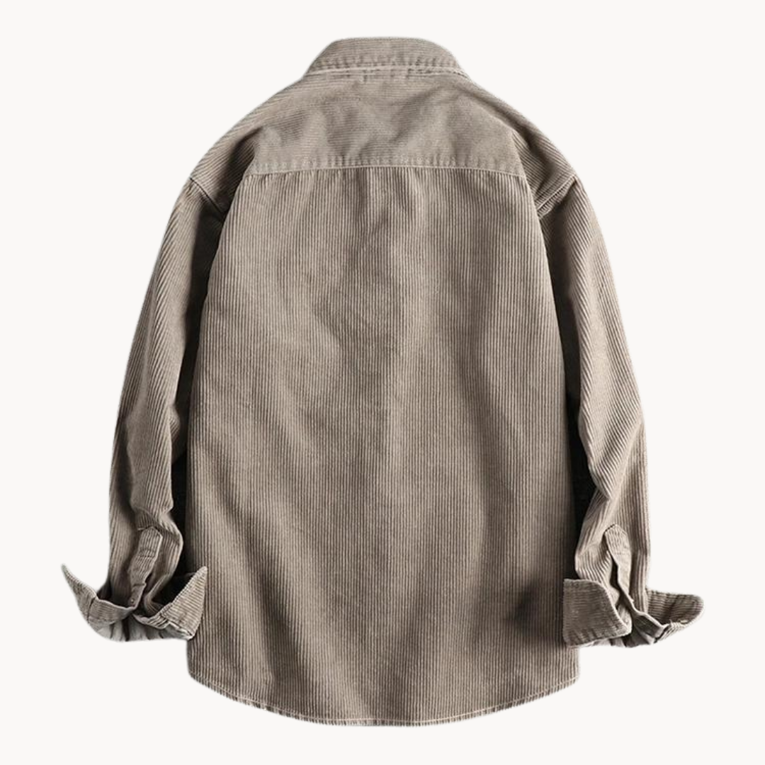 Chemise Boutonnée à Texture Côtelée pour Homme, vue 2