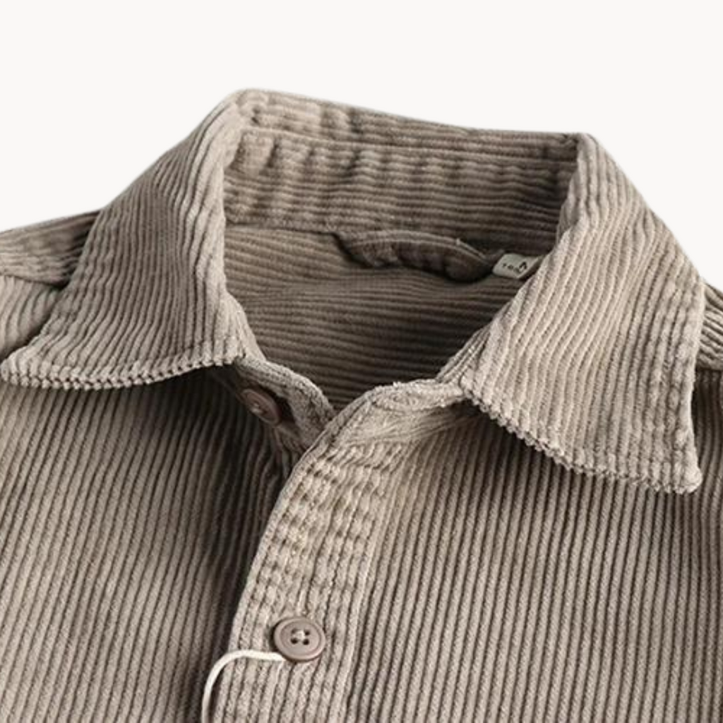 Chemise Boutonnée à Texture Côtelée pour Homme, vue 4