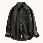 Chemise Boutonnée à Texture Côtelée pour Homme, coloris Gris