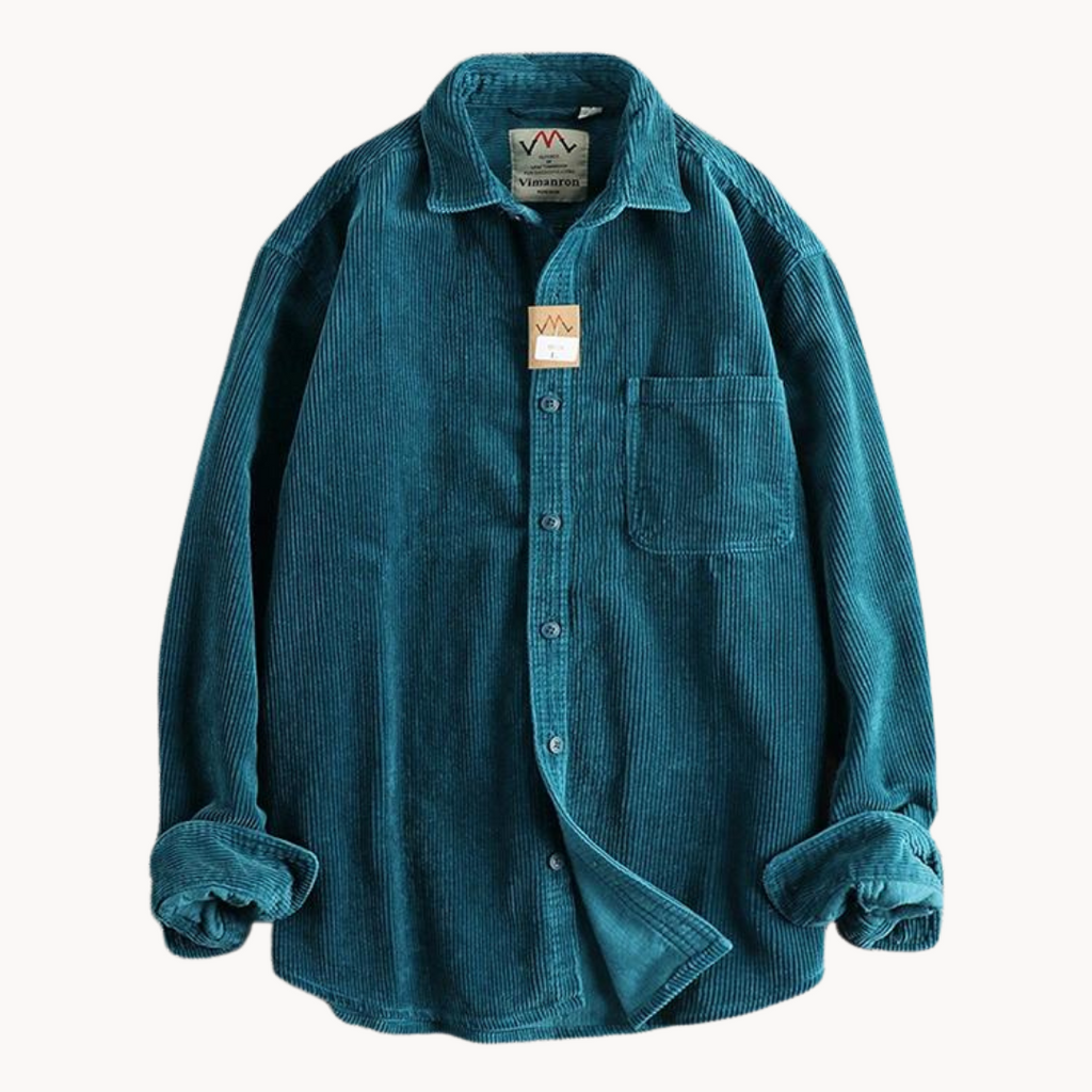 Chemise Boutonnée à Texture Côtelée pour Homme, coloris Bleu