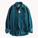 Chemise Boutonnée à Texture Côtelée pour Homme, coloris Bleu
