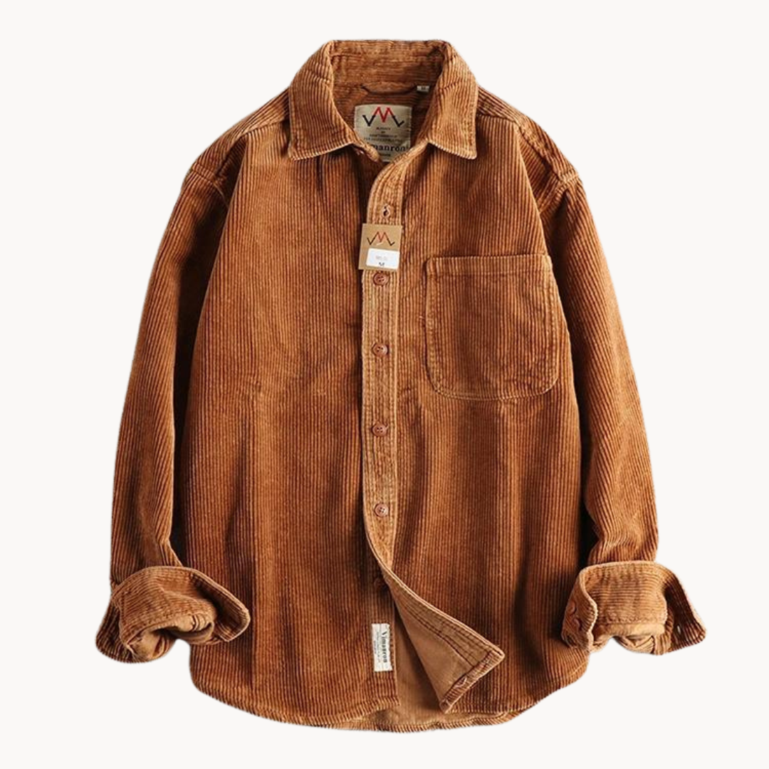 Chemise Boutonnée à Texture Côtelée pour Homme, vue principale