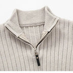 Pull Demi-Zip Côtelé Doux pour Homme, vue 2