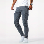 Jean cargo pour hommes, coloris Gris