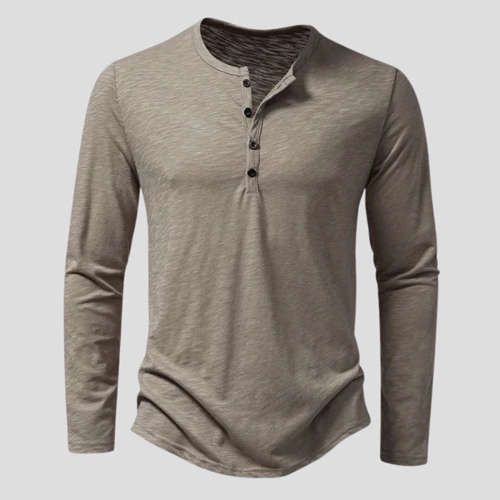 Chemise à manches longues pour homme, coloris Kaki