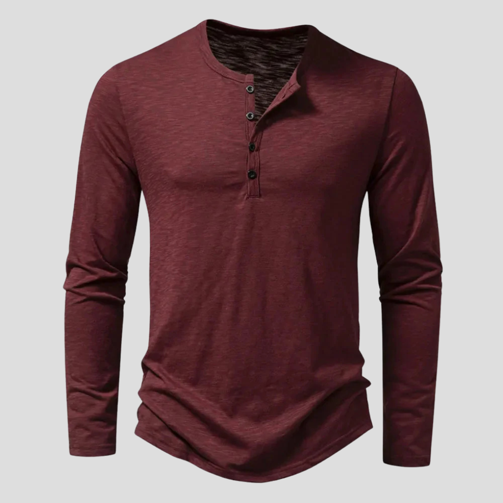 Chemise à manches longues pour homme, coloris Rouge