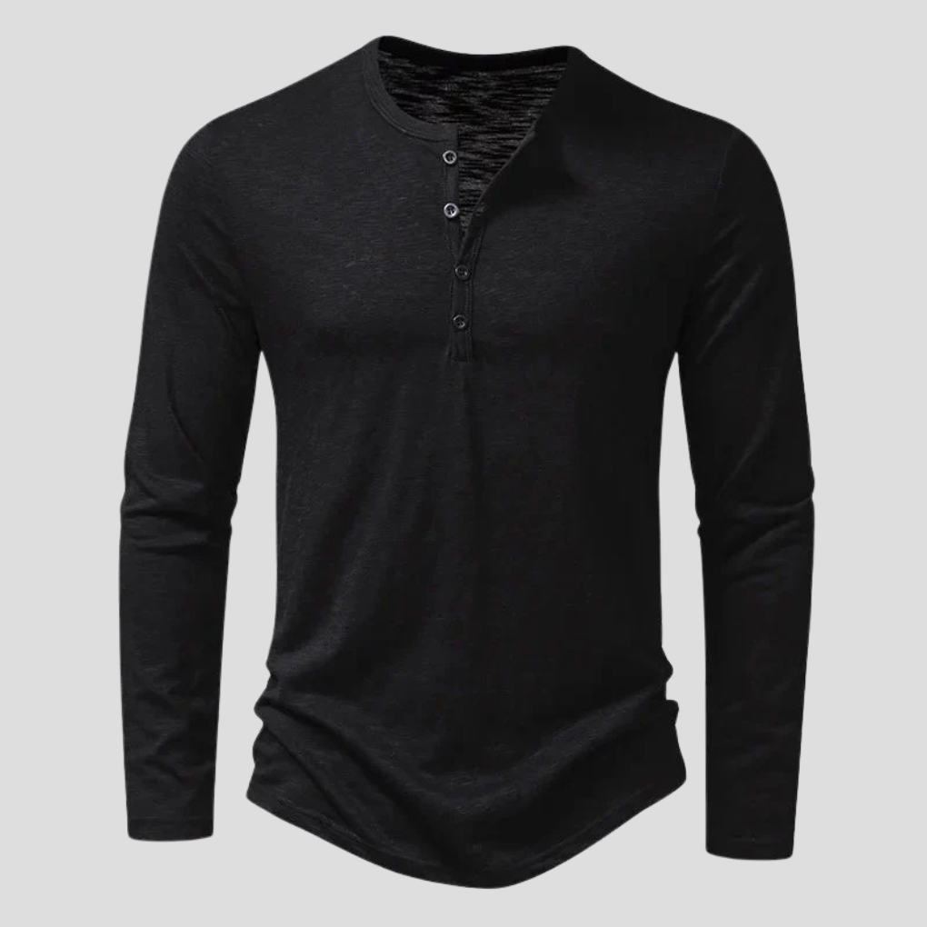 Chemise à manches longues pour homme, coloris Noir