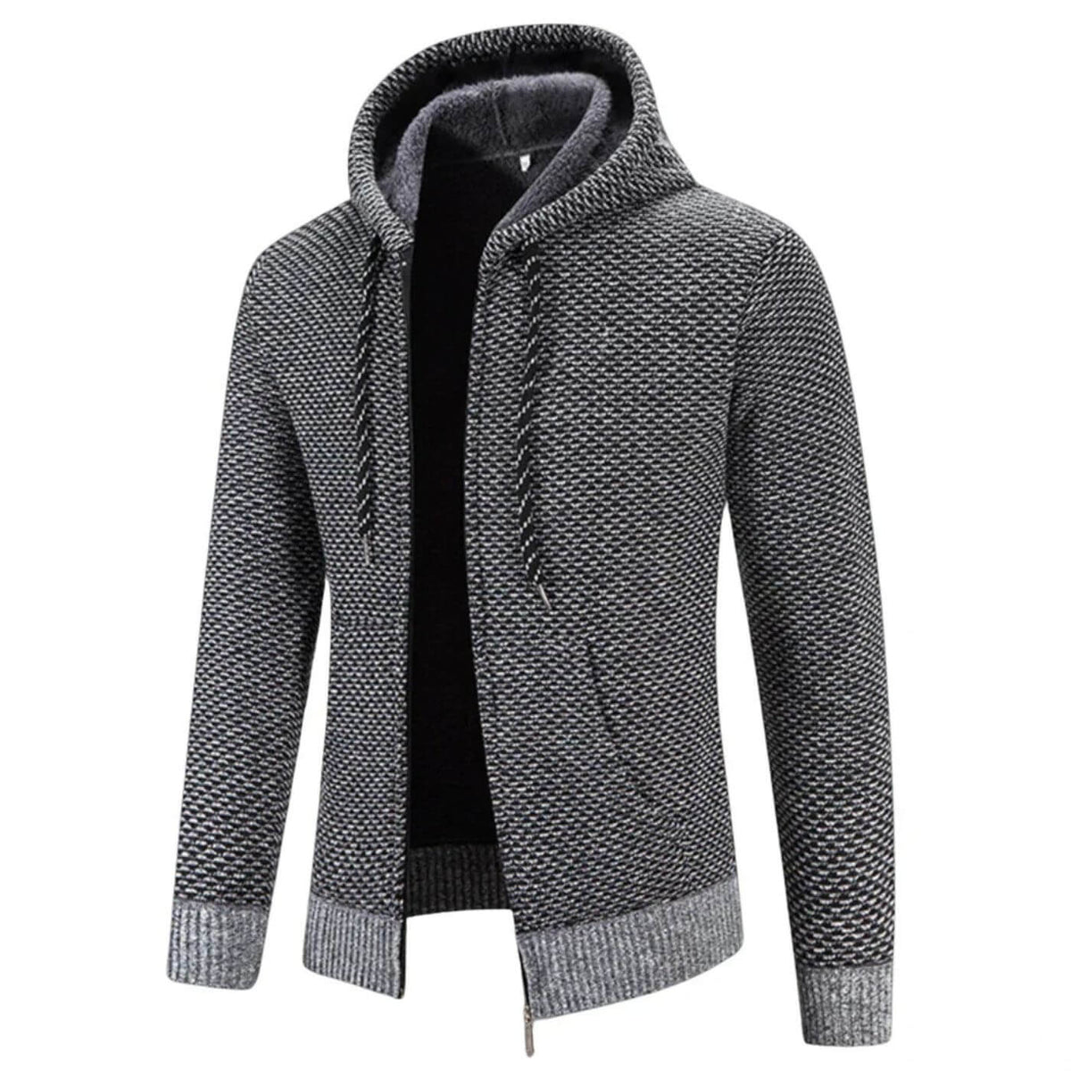 Hoodie Homme Doublé de Polaire, coloris Gris