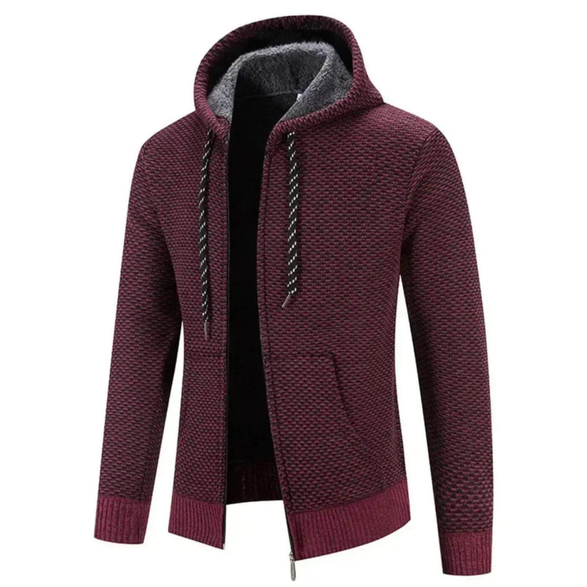 Hoodie Homme Doublé de Polaire, coloris Rouge