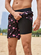 Short de bain homme d'ete, coloris Noir