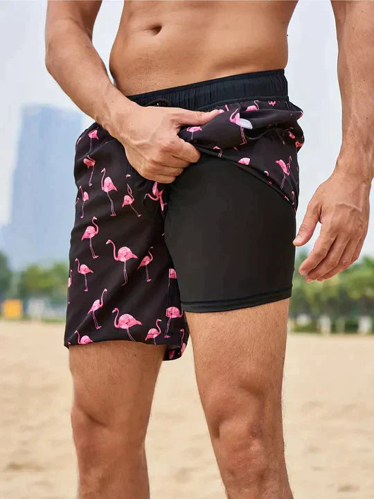 Short de bain homme d'ete, coloris Noir