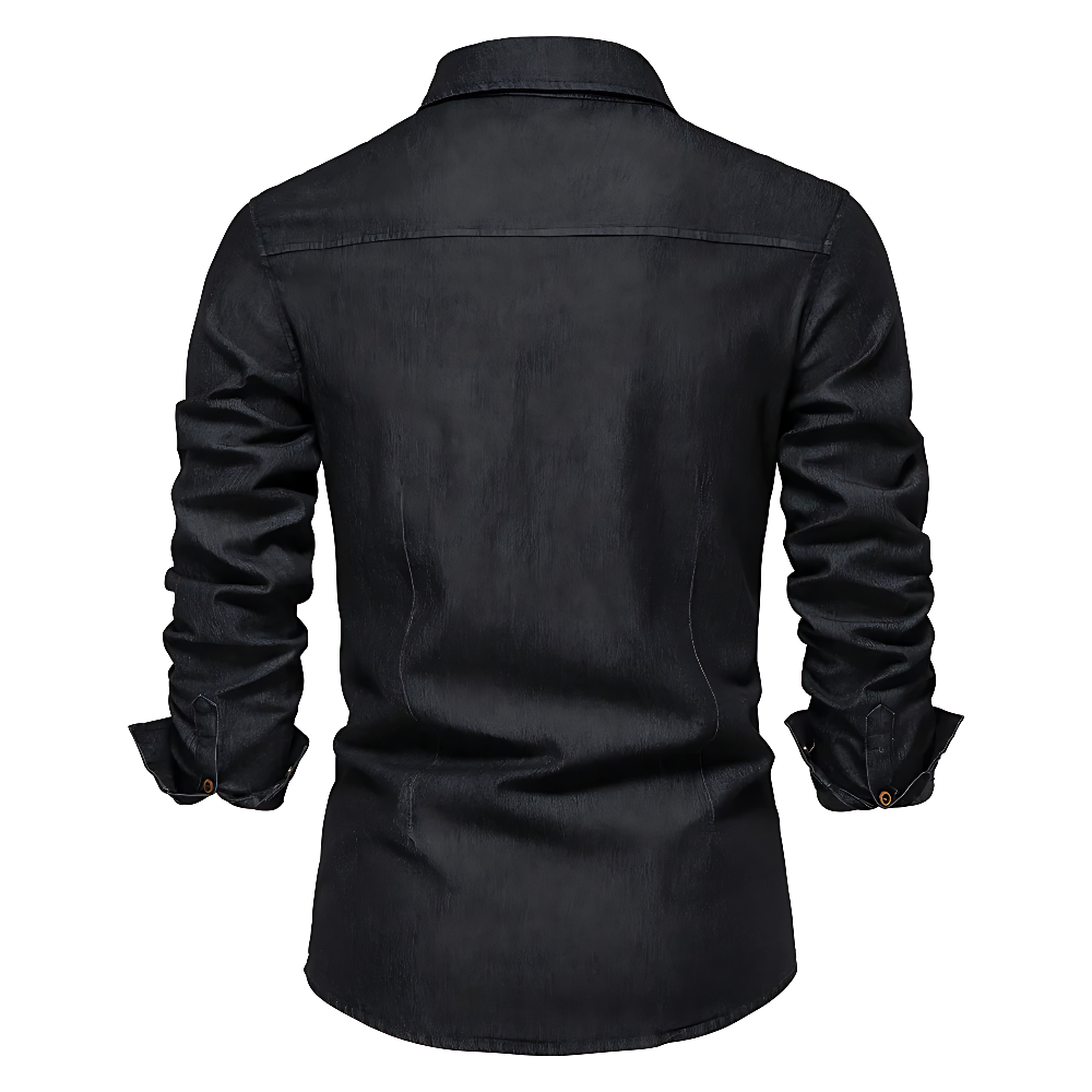 Chemise Homme en Jean Coupe Slim, vue 3