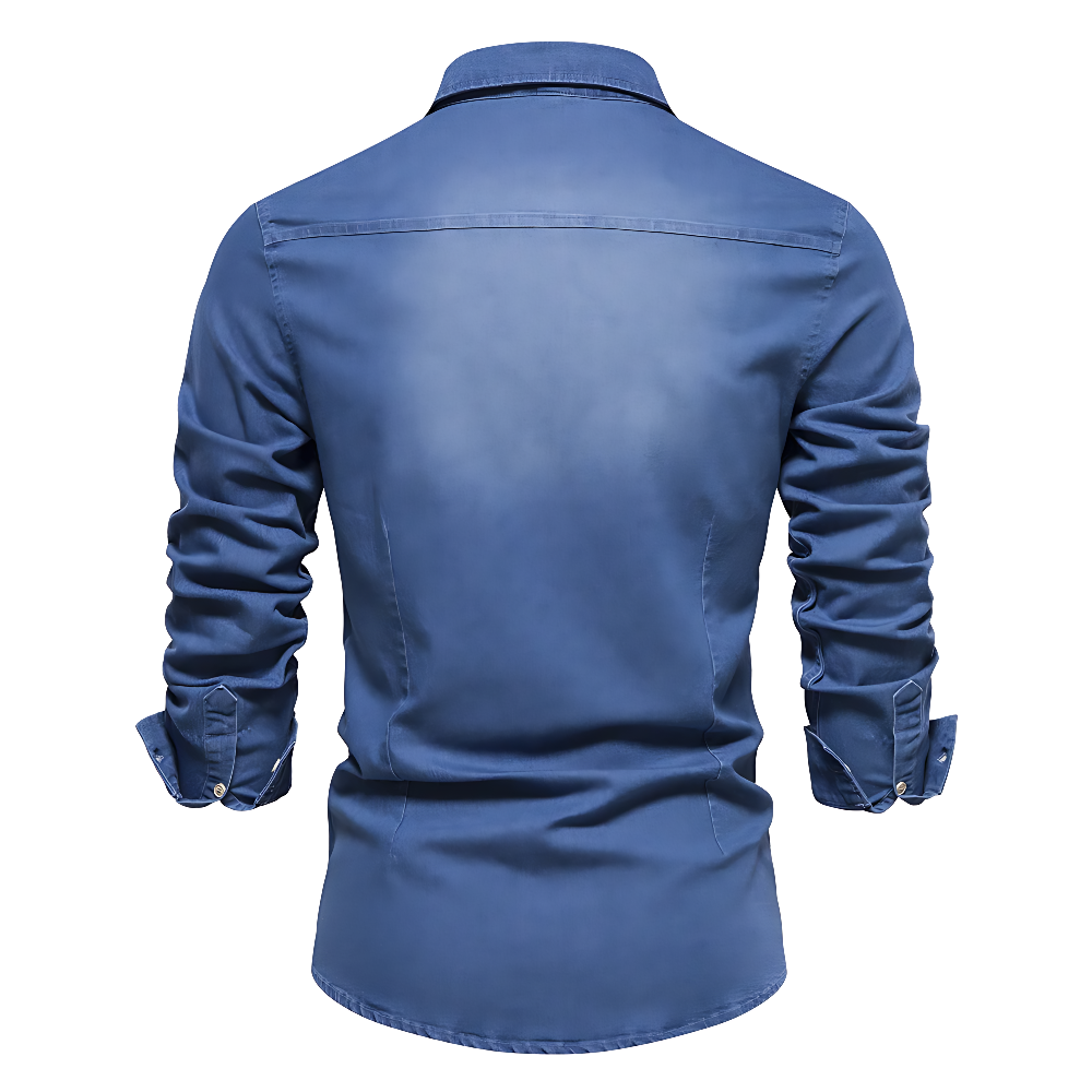 Chemise Homme en Jean Coupe Slim, vue 5