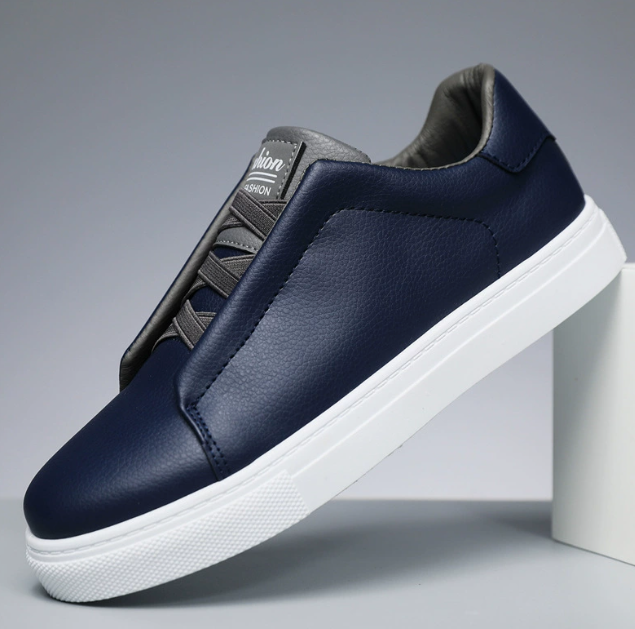 Baskets homme à lacets semelle épaisse, coloris Bleu