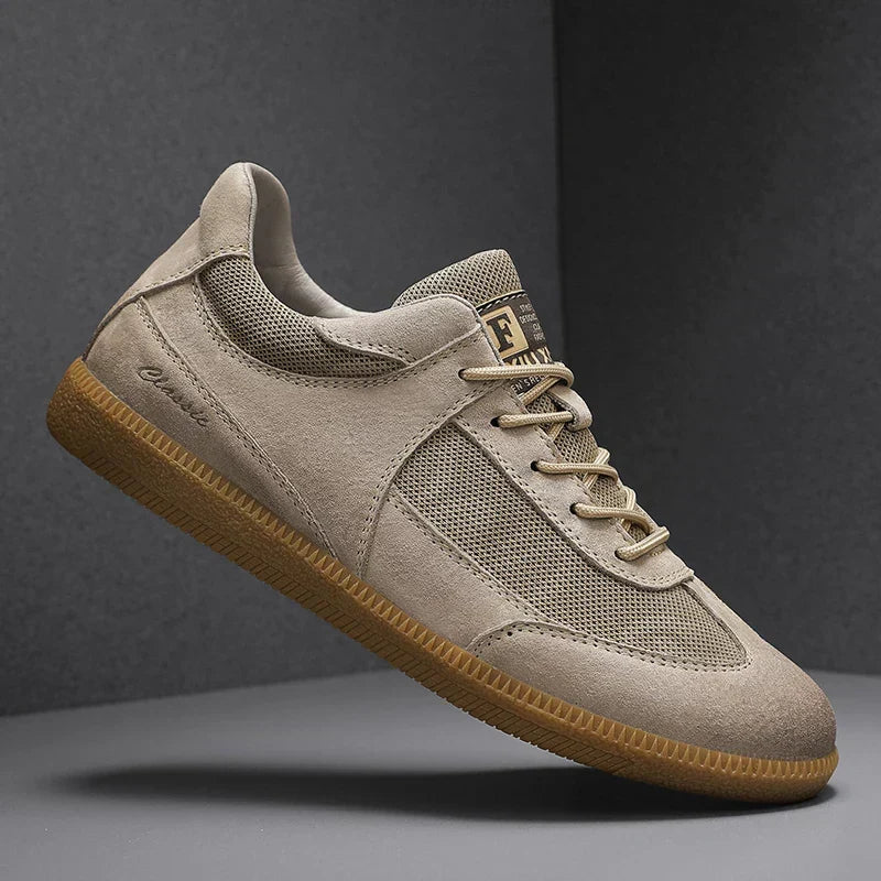 Baskets homme à lacets basses, coloris Beige