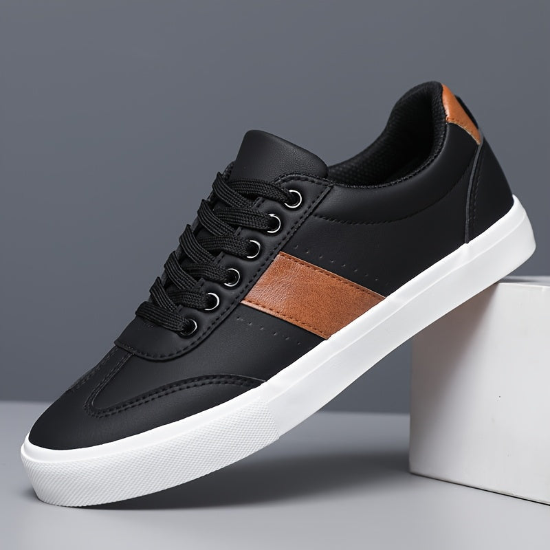Baskets homme à lacets contrastées, coloris Noir