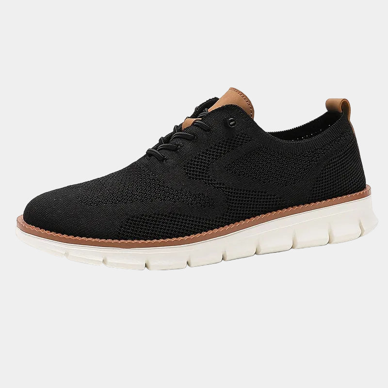 Baskets homme à lacets en maille, coloris Noir