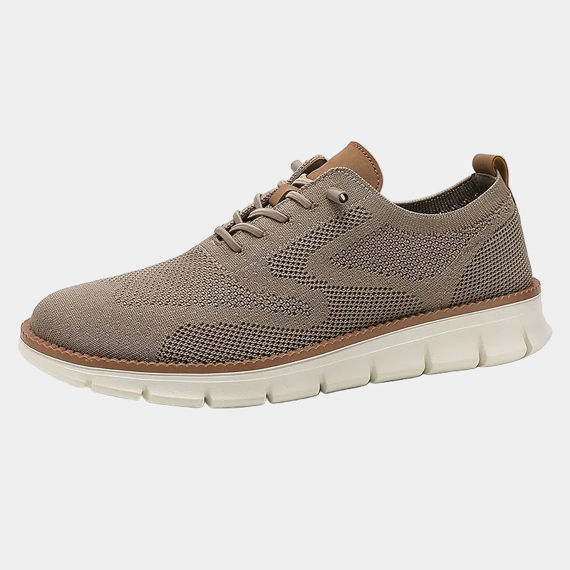 Baskets homme à lacets en maille, coloris Kaki