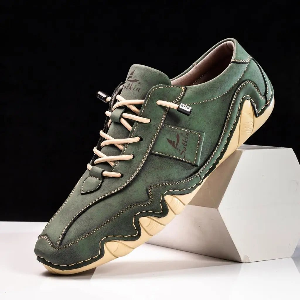 Baskets homme à lacets ondulées, coloris Vert