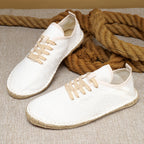Chaussures homme à lacets tissées, coloris Blanc