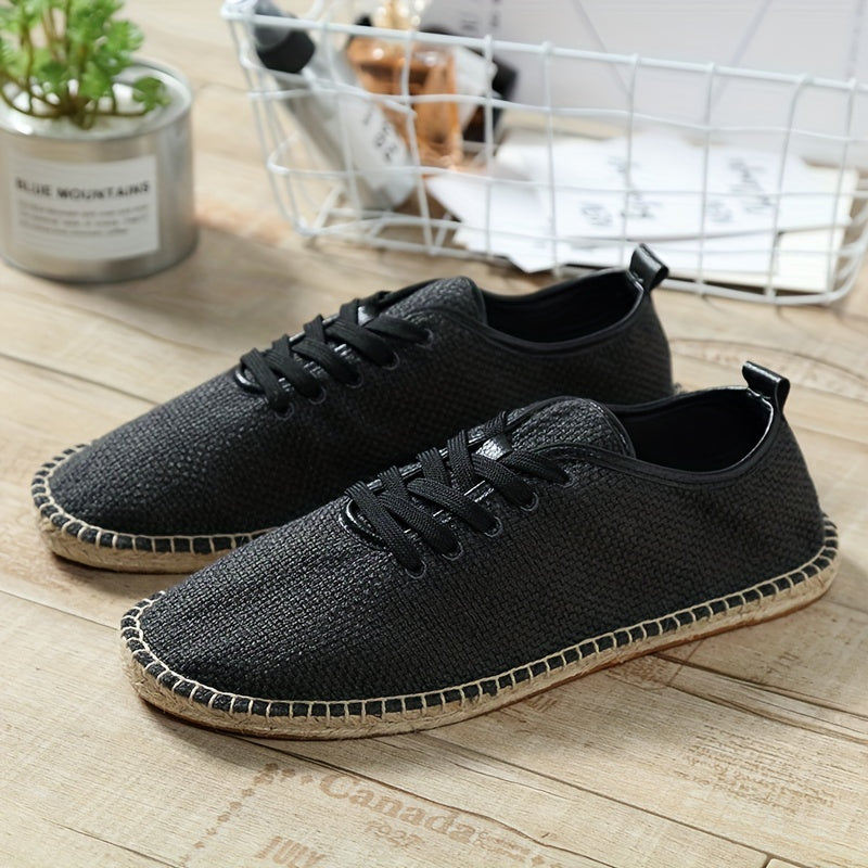 Chaussures homme à lacets tissées, coloris Noir