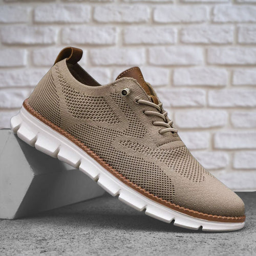 Baskets homme maille à lacets, coloris Kaki