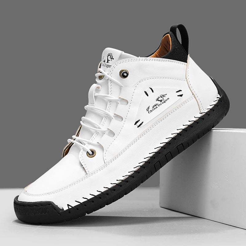 Baskets homme montantes surpiquées, vue 8