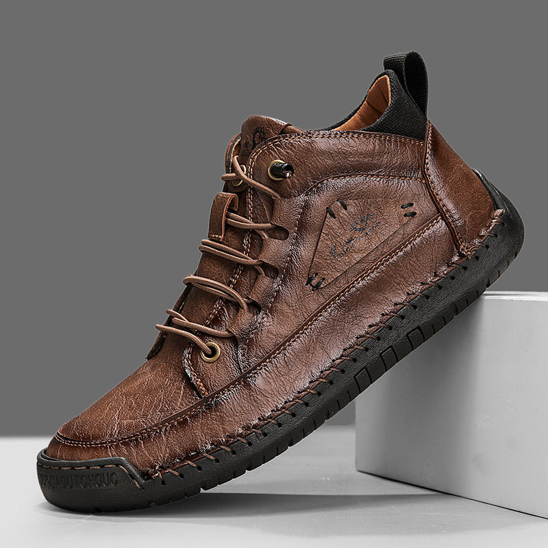 Baskets homme montantes surpiquées, vue 5